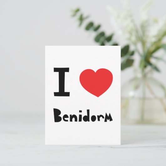 I Liebe Benidorm Postkarte (Stehend Vorderseite)