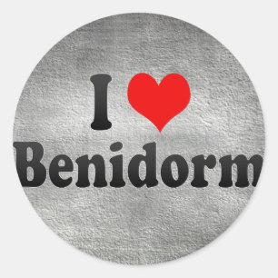 I Liebe Benidorm, Spanien Runder Aufkleber