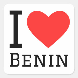 I Liebe benin Quadratischer Aufkleber