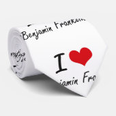 I Liebe Benjamin Franklin Krawatte (Gerollt)