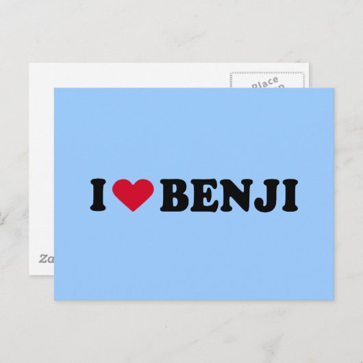 I LIEBE BENJI POSTKARTE (Vorne/Hinten)