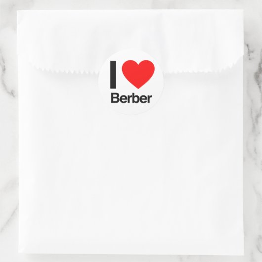 i Liebe berber Runder Aufkleber (Tasche)