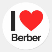i Liebe berber Runder Aufkleber (Vorderseite)