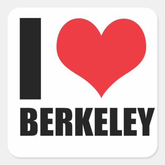 I Liebe Berkeley Quadratischer Aufkleber (Vorderseite)