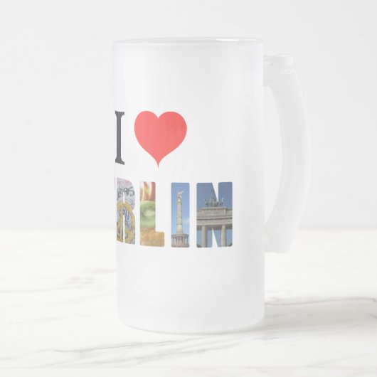 I Liebe Berlin Deutschland Reisen City Foto Mattglas Bierglas (VorderseiteRechts)