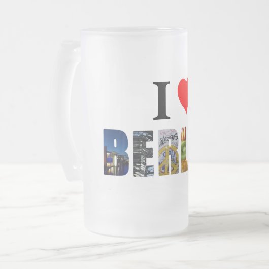 I Liebe Berlin Deutschland Reisen City Foto Mattglas Bierglas (Vorderseite Links)