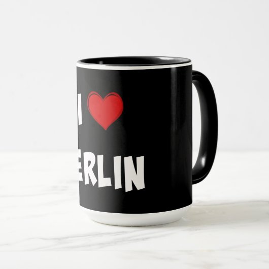 I Liebe Berlin, klassisch schwarz Tasse (VorderseiteRechts)