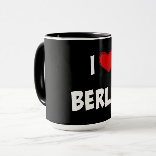 I Liebe Berlin, klassisch schwarz Tasse (Vorderseite Links)