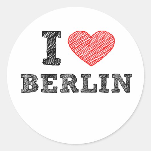 I Liebe Berlin Runder Aufkleber (Vorderseite)