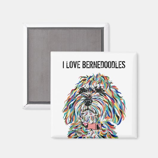 I Liebe Bernedoodles Magnet (Vorderseite/Rückseite)