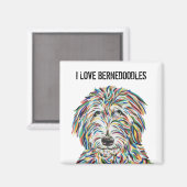 I Liebe Bernedoodles Magnet (Vorderseite/Rückseite)
