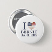 I Liebe Bernie Sanders Button (Vorne & Hinten)
