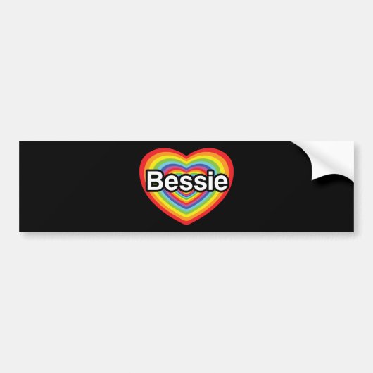 I Liebe Bessie: Regenbogenherz Autoaufkleber (Vorne)