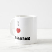 I Liebe-Bett-Warnungen Kaffeetasse (Vorderseite Links)