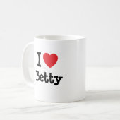 I Liebe Betty Herzstück T - Shirt Kaffeetasse (Vorderseite Links)