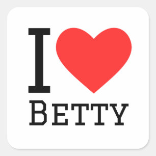 I Liebe Betty Quadratischer Aufkleber