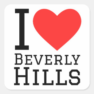 I Liebe Beverly Hills Quadratischer Aufkleber