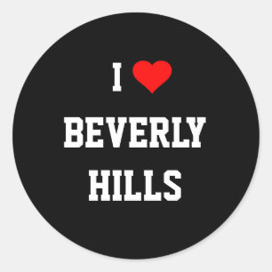I Liebe Beverly Hills Runder Aufkleber