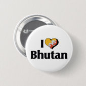 I Liebe Bhutan Flag Button (Vorne & Hinten)