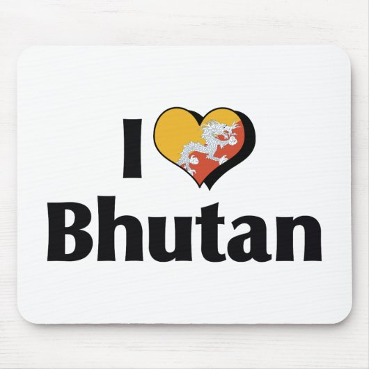 I Liebe Bhutan Flag Mousepad (Vorne)