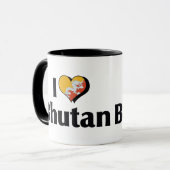 I Liebe Bhutan Flag Tasse (Vorderseite Links)