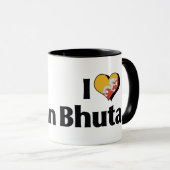I Liebe Bhutan Flag Tasse (VorderseiteRechts)