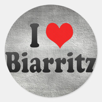 I Liebe Biarritz, Frankreich Runder Aufkleber