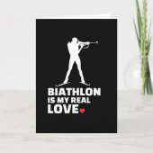 I Liebe Biathlon Stylish Biathlon Silhouette Karte (Vorderseite)