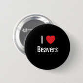 I Liebe Biber Button (Vorne & Hinten)