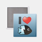 I Liebe Bicolor Damselfish Magnet (Vorderseite/Rückseite)