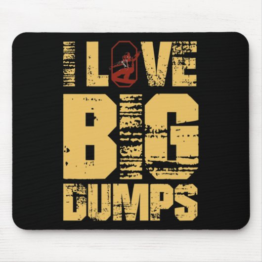 I Liebe Bid Dumps Snowboarden Mousepad (Vorne)