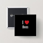 I Liebe Bienen Button (Vorne & Hinten)