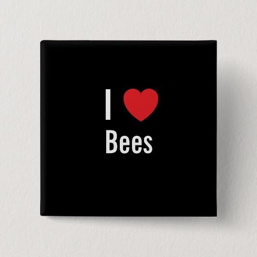 I Liebe Bienen Button (Vorderseite)