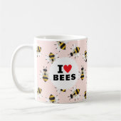 I Liebe Bienen Gemustert Pellrosa Kaffee Tasse (Links)