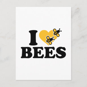 I Liebe Bienen Postkarte