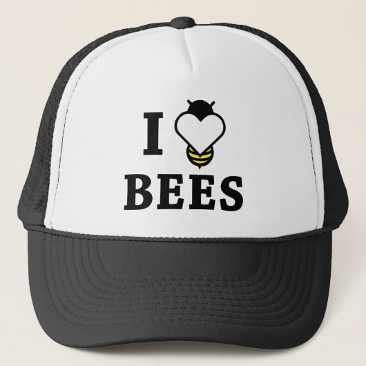 I Liebe Bienen Truckerkappe (Vorderseite)