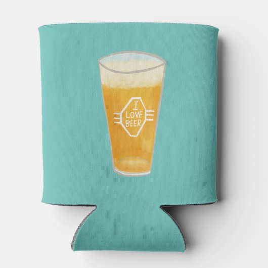 I LIEBE BIER-Illustration GESTALTET IT Dosenkühler (Rückseite)