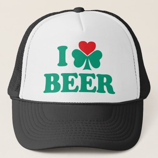 I Liebe-Bier-Kleeblatt Truckerkappe (Vorderseite)