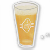 I Liebe Bier Kunsthandwerk Aufkleber (Vorderseite)