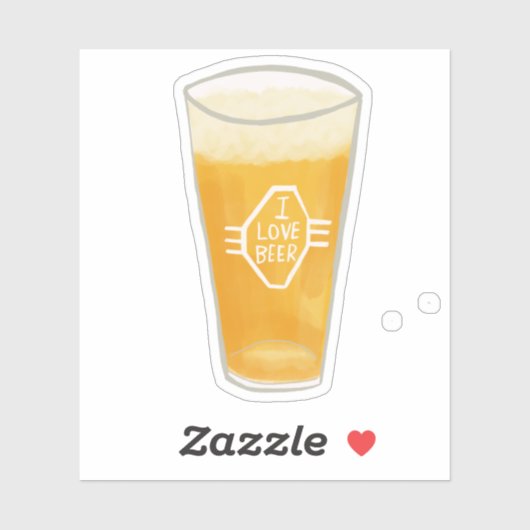 I Liebe Bier Kunsthandwerk Aufkleber (Blatt)