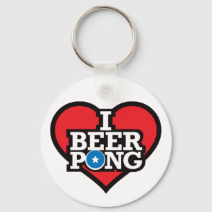 I Liebe-Bier Pong - Rot Schlüsselanhänger