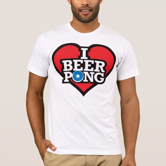I Liebe-Bier Pong - Rot T-Shirt (Vorderseite)
