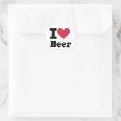 I Liebe Bier Runder Aufkleber (Tasche)
