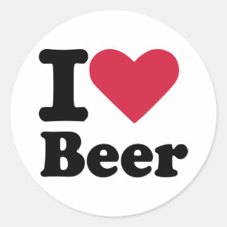 I Liebe Bier Runder Aufkleber