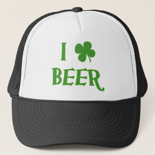 I Liebe-Bier-St Patrick Tag Truckerkappe (Vorderseite)