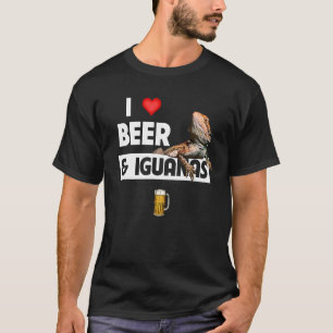 I Liebe Bier und Iguana LIzard Drinking Reptile 1 T-Shirt