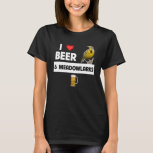 I Liebe Bier und Western Meadowlarks Kansas Staat  T-Shirt