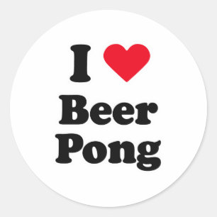 I Liebe Bierpong Runder Aufkleber