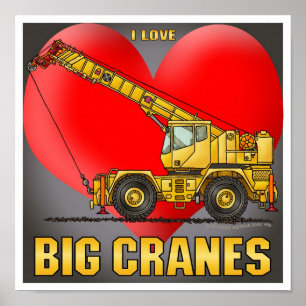 I Liebe Big Cranes Poster Printwerbung