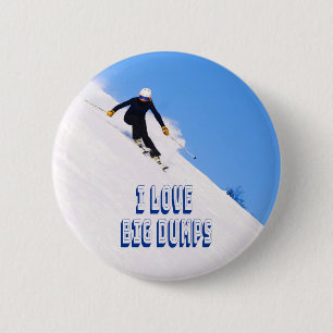 I Liebe Big Dumps Schnee Ski Downhill Button